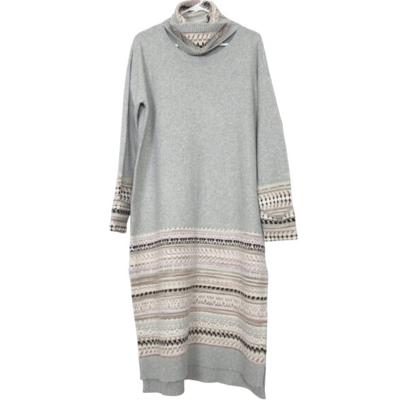 Anthropologie Daily Practice Turtleneck Sweater Dress Grey Motif Medium - Picture 4 of 12